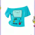Mavi Adventure Time BMO Y2K Kısa Kollu Crop