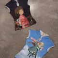 Anime Ghibli Vintage Y2K Kısa Kollu Crop