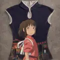 Anime Ghibli Vintage Y2K Kısa Kollu Crop