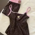 Leopar Kiss Kahverengi Hello Kitty Alt Üst Takım