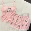 Pembe Hello Kitty Dantel Detaylı Alt Üst Takım