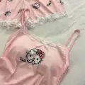 Pembe Hello Kitty Dantel Detaylı Alt Üst Takım