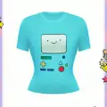 Mavi Adventure Time BMO Face Y2K Kısa Kollu Crop
