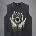 Cosmic Eye Unisex Vintage Eskitme Yıkamalı Atlet