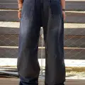 Antrasit Yıkamalı Retro Baggy Jean