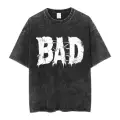 Bad Baskılı Yıkamalı Eskitme Unisex Tişört