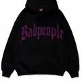Badpeople Pembe Taş Baskılı Oversize Unisex Kapüşonlu Sweatshirt