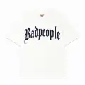 Beyaz BadPeople Mavi Taş Baskılı Oversize Unisex T-shirt