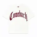 Beyaz ComeBack Kırmızı Taş Baskılı Oversize Unisex T-shirt