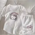 Beyaz Hello Kitty Bluz Şort Alt Üst Takım