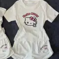 Beyaz Hello Kitty Bluz Şort Alt Üst Takım