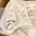 Beyaz Hello Kitty Crop Şort Alt Üst Takım