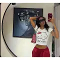 Beyaz Hello Titty Baskılı Kadın Crop Body