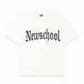 Beyaz NewSchool Beyaz Taş Baskılı Oversize Unisex T-shirt