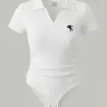 Beyaz Polo Yaka Fitilli Likralı Premium Zıbın