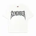 Beyaz Remember Beyaz Taş Baskılı Oversize Unisex T-shirt