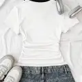 Beyaz Solo Polo Yaka Beyaz Yakalı Bluz