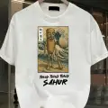 Beyaz Tung Tung Tung Sahur Baskılı Unisex Oversize T-Shirt