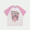 Beyaz Unisex Pembe Reglan Nashville T-Shirt