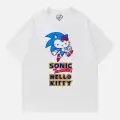 Beyaz Unisex Sonic The Hedgehogs Hello Kitty T-Shirt