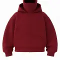 Bordo Maskeli Unisex Kapüşonlu Hırka