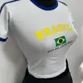 Brasil Bayrak Baskılı Crop Top
