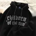 Children Of The Sun Parıltılı Taş Baskılı Oversize Unisex Sweatshirt
