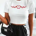 CLAWED HEART BASKILI SİYAH CROP