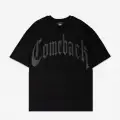 Comeback Beyaz Taş Baskılı Oversize Unisex T-shirt