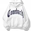 ComeBack Mavi Taş Baskılı Oversize Unisex Kapüşonlu Sweat