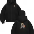 Cute Bear Baskılı Kar Maskeli Ninja Unisex Sweatshirt Hırka