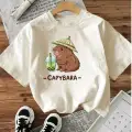 Cute Capy Bara Baskılı Unisex Oversize T-shirt