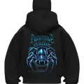 Dangerous Spider Baskılı Siyah Samuray Kar Maske Sweatshirt Hırka