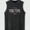 Dark Power Atlet Bisiklet Yaka Yıkamalı Vintage Unisex Oversize T-Shirt