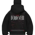 Forevers Baskılı Siyah Samuray Kar Maske Sweatshirt Hırka