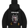 Fraud Design Baskılı Siyah Samuray Kar Maske Sweatshirt Hırka