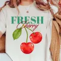 Fresh Cherry Baskılı Unisex Oversize T-shirt