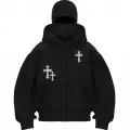 Gothic Cross Baskılı Kar Maskeli Ninja Unisex Sweatshirt Hırka