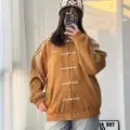 Hardal Sarısı Çizgili Retro Armor Oversize Unisex Ceket