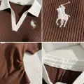 Kahverengi Polo Yaka Fitilli Likralı Premium Eşofman Takımı