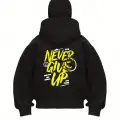 Never Give Up Baskılı Kar Maskeli Ninja Unisex Sweatshirt Hırka