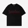 NewSchool Kırmızı Taş Baskılı Oversize Unisex T-shirt