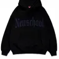 NewSchool Mavi Taş Baskılı Oversize Unisex Kapüşonlu Sweatshirt