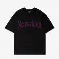 NewSchool Pembe Taş Baskılı Oversize Unisex T-shirt