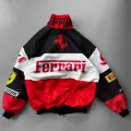 Parçalı Ferrari F1 Retro Paraşüt Bomber Ceket