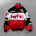 Parçalı Ferrari F1 Retro Paraşüt Bomber Ceket