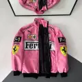 Pembe F1 Ferrari Racing Retro Unisex Bomber Ceket