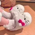Pembe Hello Kitty Yumuşak Tüylü Peluş Panduf Terlik