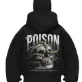 Poisen Skull Baskılı Siyah Samuray Kar Maske Sweatshirt Hırka