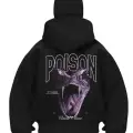 Poison Snake Baskılı Siyah Samuray Kar Maske Sweatshirt Hırka